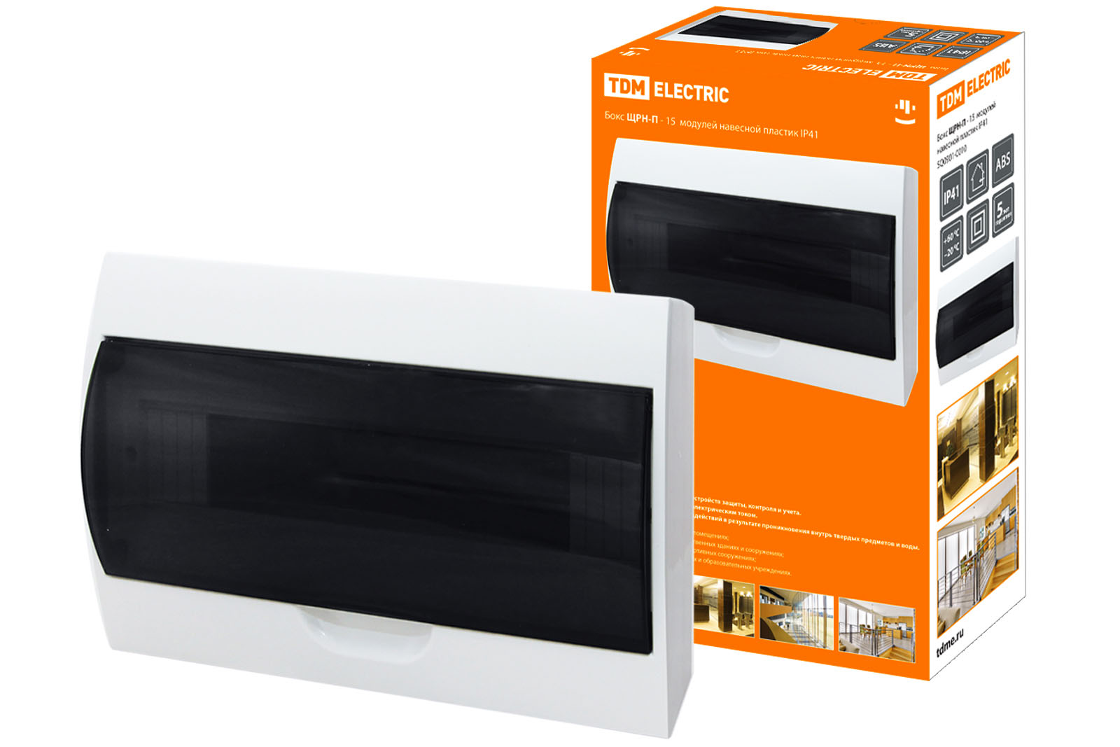 

Корпус пластиковый TDM 200мм x 309мм x 100мм, IP41, белый (SQ0901-0010), ЩРН-П-15