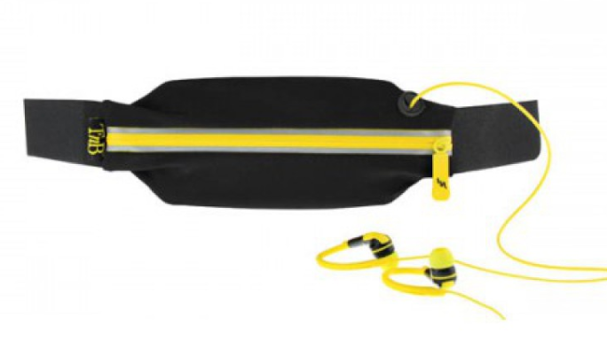 Чехол-сумочка TnB Sport для смартфона универсальный 5,7, пластик, полиуретан, черный желтый (SPBELT1)