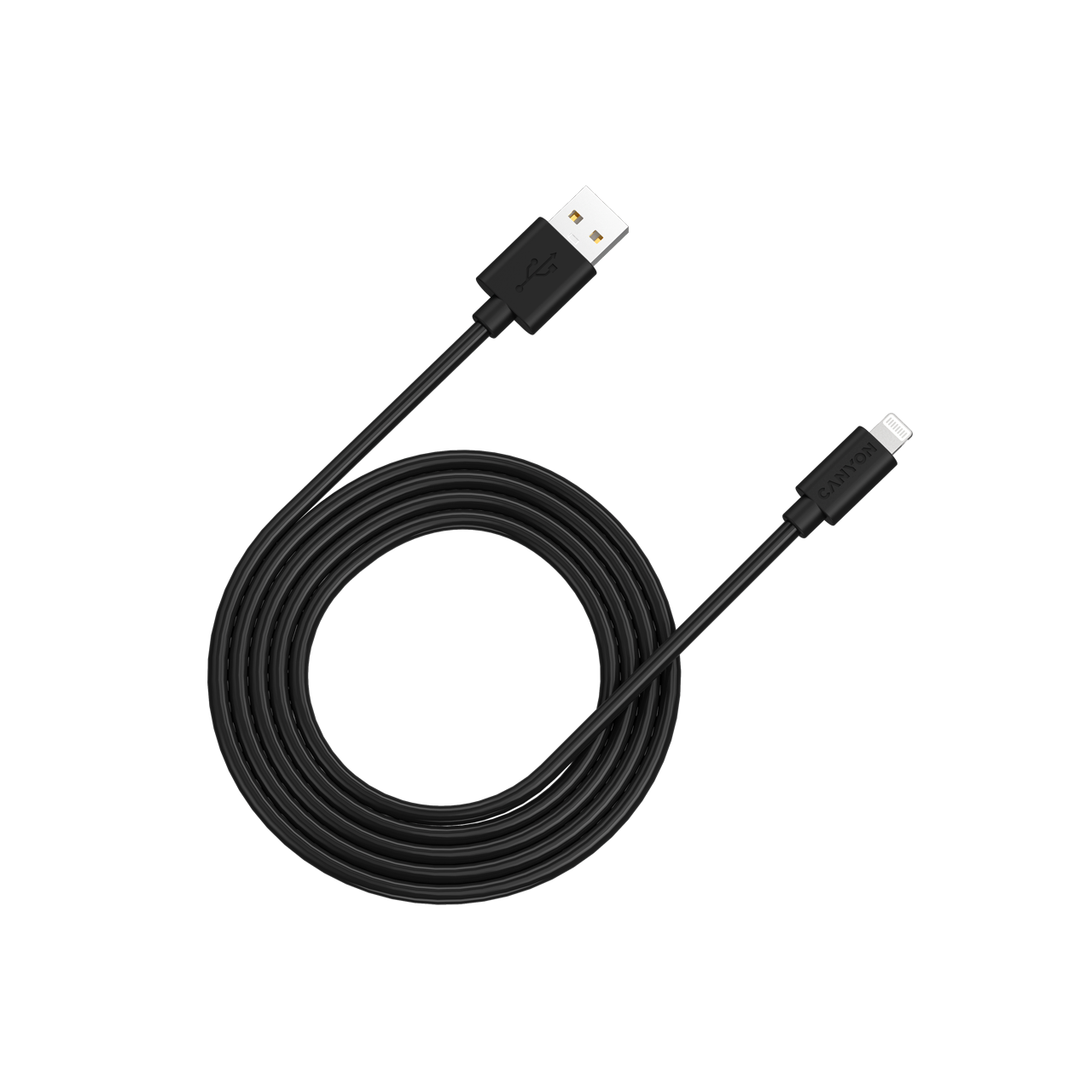 

Кабель USB (Am)-Lightning 8-pin(m), MFi, 2.4A, 2м, черный Canyon MFI-12 (CNS-MFIC12B), MFI-12
