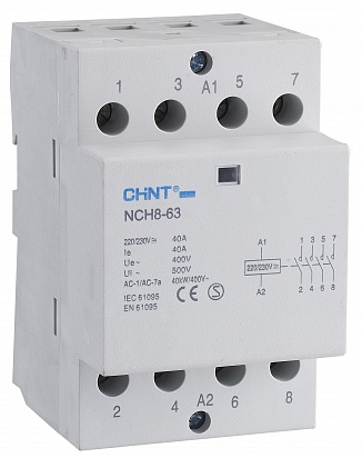 Контактор модульный 25А 400 В/230 В, AC, 2НО, CHINT NCH8-25/22