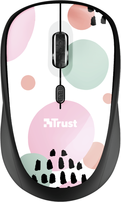 

Мышь беспроводная Trust Yvi, 1600dpi, оптическая светодиодная, USB, разноцветный (24441_T), Yvi
