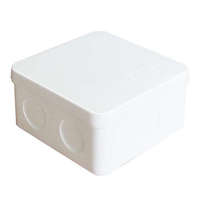 Коробка распределительная квадратная 8.4 см x 8.4 см, глубина 4.5 см, наружный монтаж, IP54, вводов:7, белый, с крышкой, Epplast (125101)