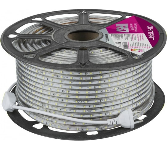 

Лента светодиодная OLS-2835СW60-4.8-IP67-220V, 50м, SMD 2835, 60шт./4.8Вт на метр, 220V, холодный белый, IP67 ОНЛАЙТ (80924), OLS-2835СW60-4.8-IP67-220V
