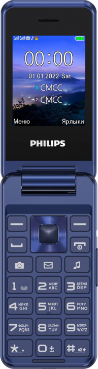 

Мобильный телефон Philips CTE2601, 2.4" 240x320 QVGA, BT, 1xCam, 1-Sim, 1000 мА·ч, micro-USB, синий (CTE2601BU/00), CTE2601