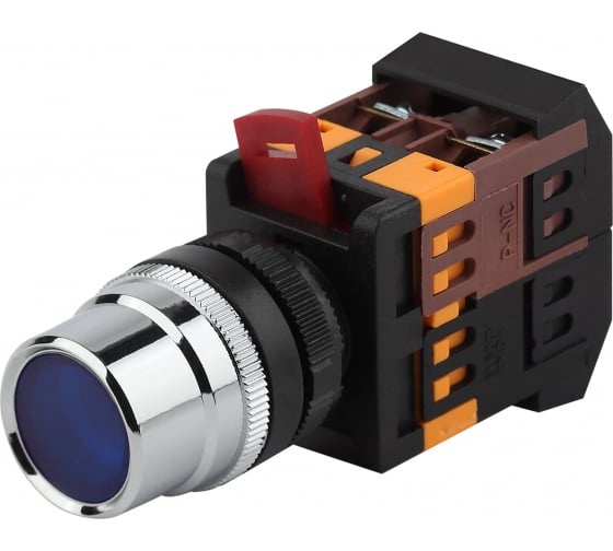 

Кнопка плоская 22 мм, 1NO 1NC, синий, ЭРА BBT10-ABLF-K07E (Б0045651), BBT10-ABLF-K07E