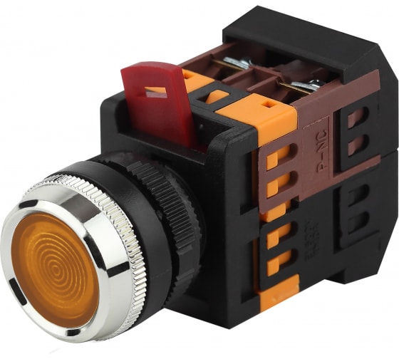 

Кнопка плоская 22 мм, 1NO 1NC, желтый, ЭРА BBT30-ABLFS-K05E (Б0045655), BBT30-ABLFS-K05E