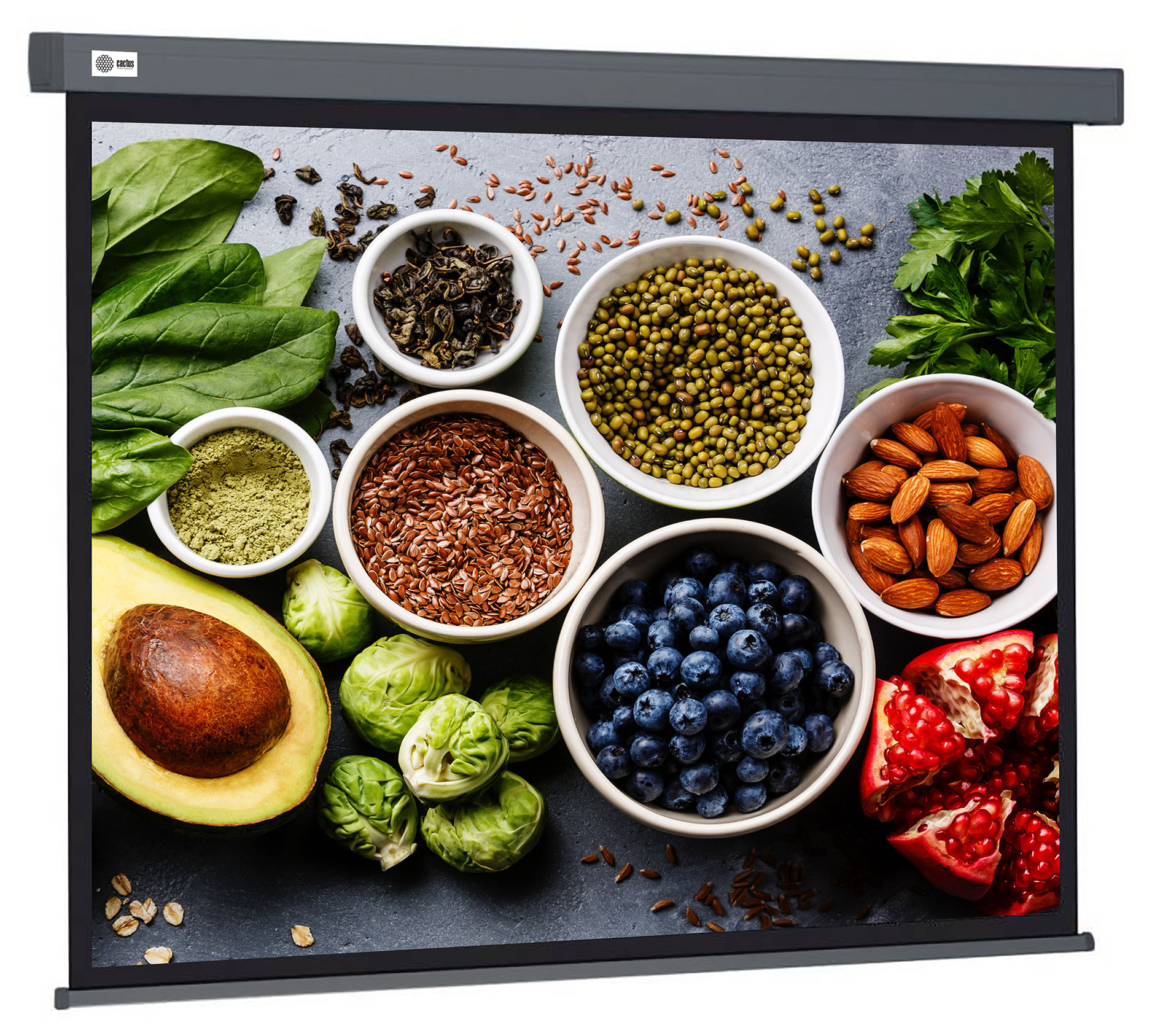 Экран для проектора Cactus CS-PSW-150X150-SG, 87" 1:1 150x150см