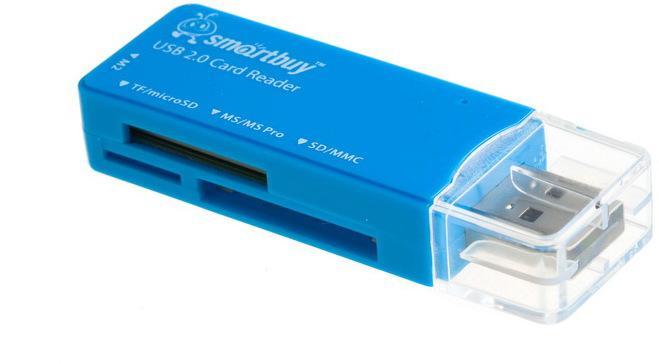 

Картридер Smartbuy внешний, мультиформатный, USB 2.0, голубой (SBR-749-B), SBR-749-B
