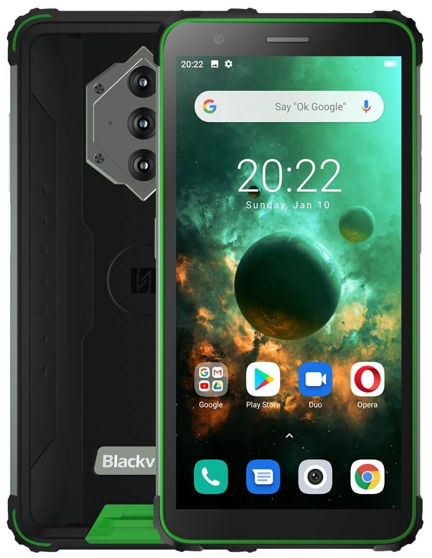

Смартфон Blackview BV6600, 5.7" 720x1440 IPS, MediaTek Helio A25, 4Gb RAM, 64Gb, 3G/4G, NFC, Wi-Fi, BT, 3xCam, 2-Sim, 8580mAh, USB Type-C, Android 10, черный, BV6600