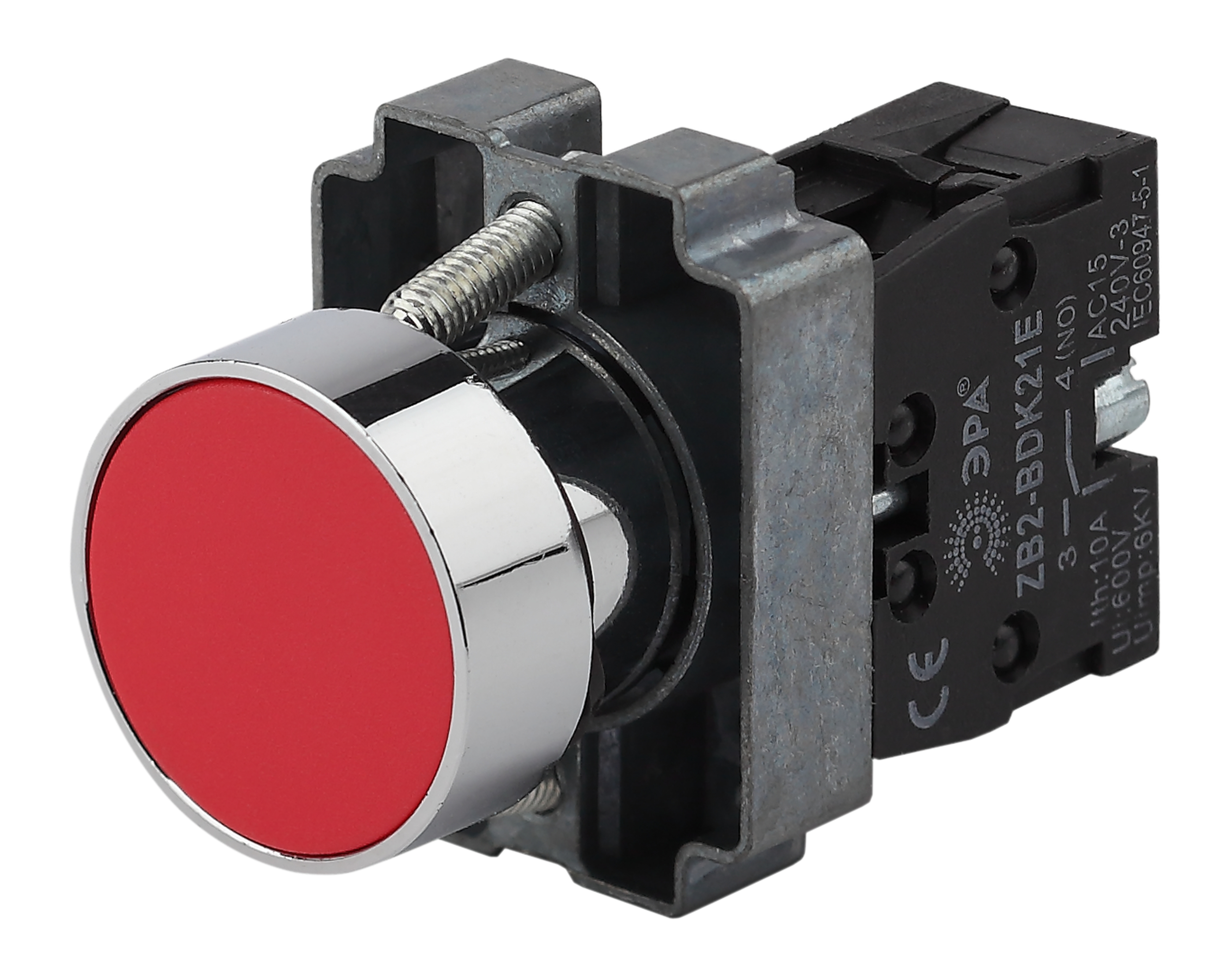 

Кнопка плоская без фиксации 22 мм 1NC, красный, ЭРА BBT60-BA-K04E (Б0045666), BBT60-BA-K04E