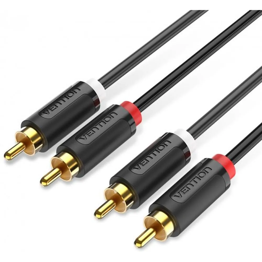 

Кабель 2xRCA(M)-2xRCA(M), 3м, черный Vention (BCMBI)