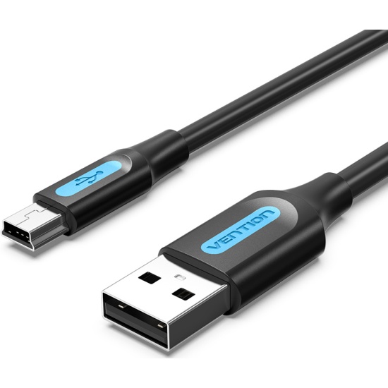 Кабель USB 2.0(Am)-Mini USB 2.0(Bm), 2 м, черный Vention