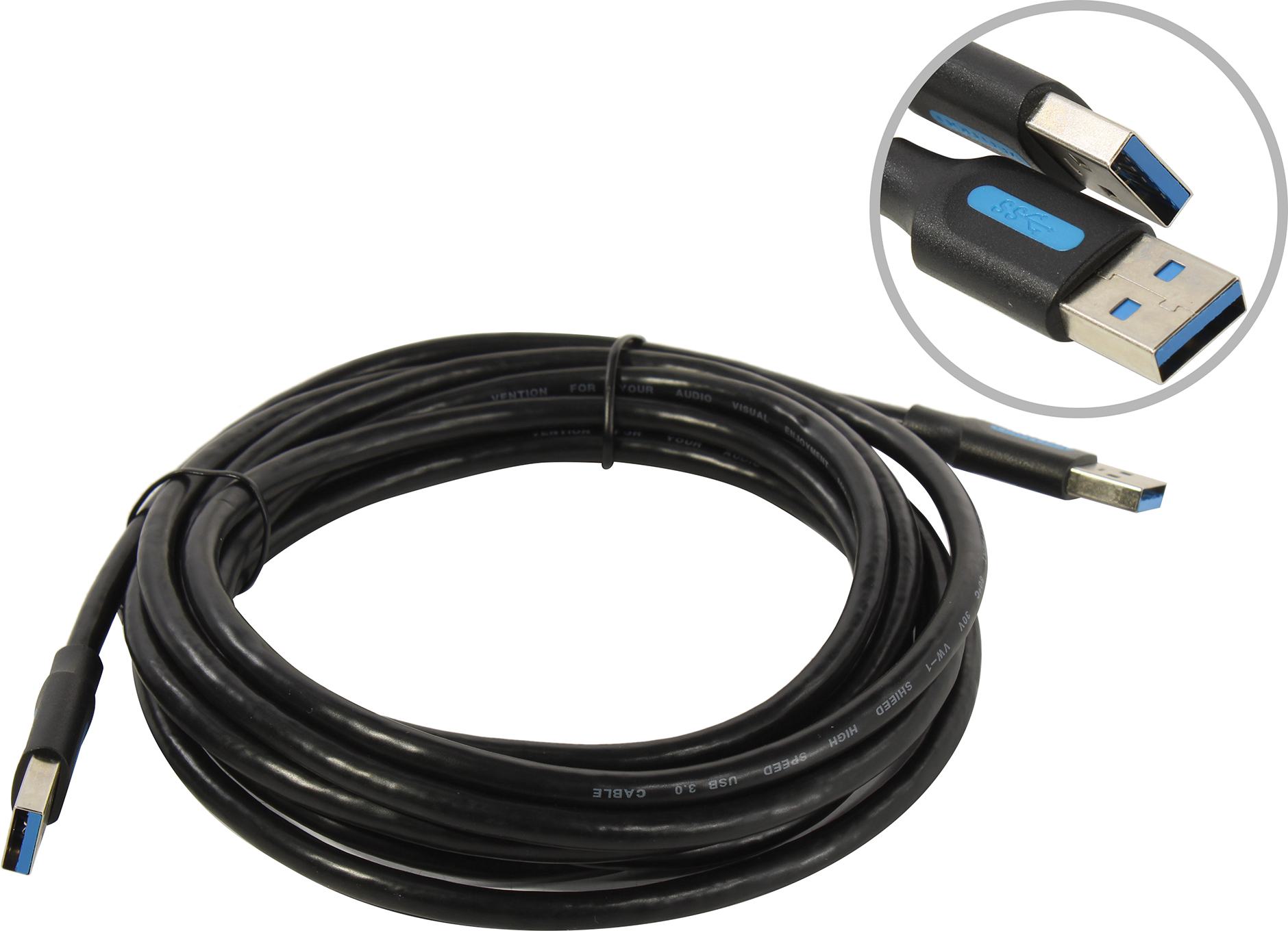 

Кабель USB(Am)-USB(Am), 3 м, черный, Vention (CONBI)