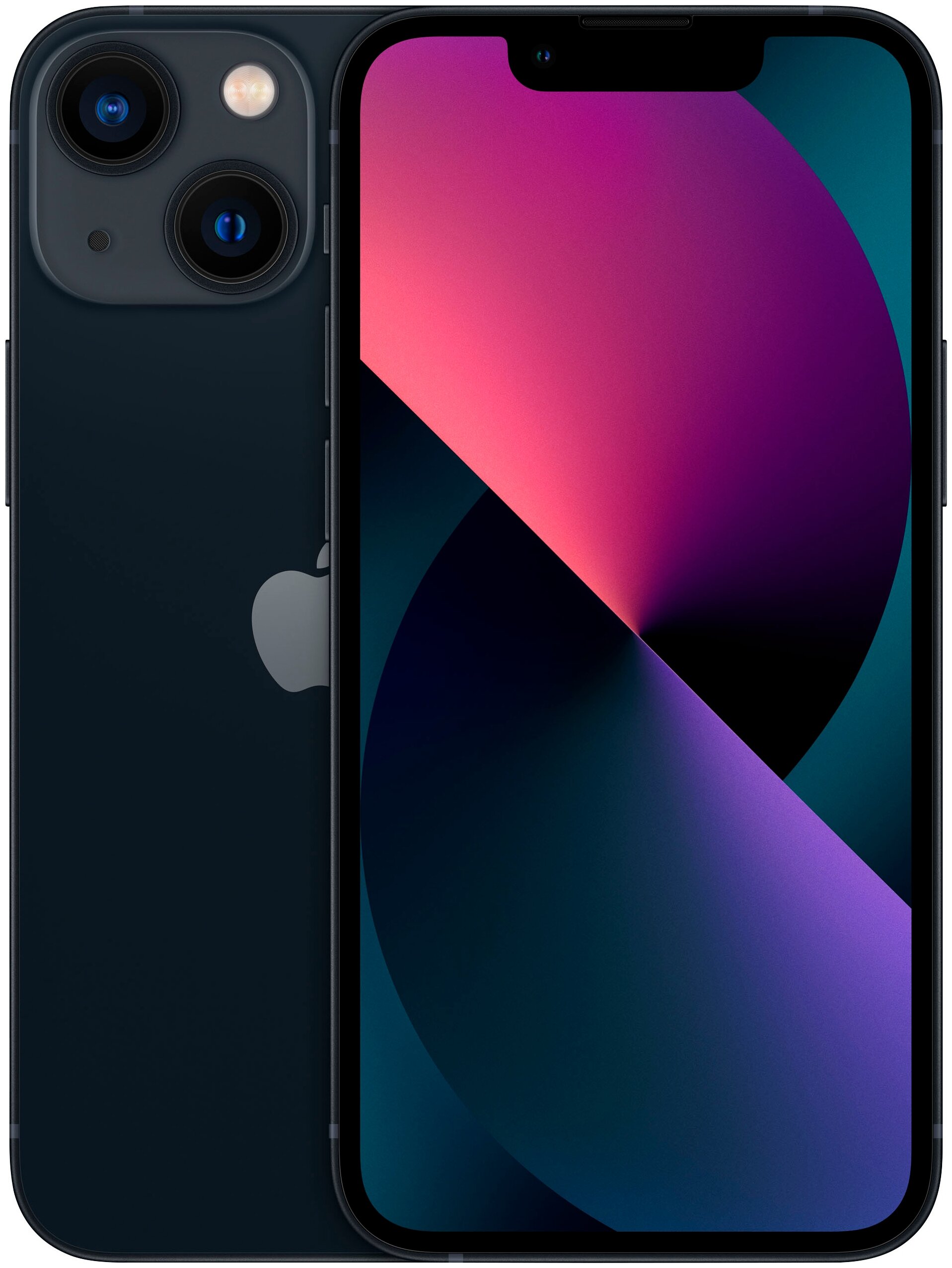 

Смартфон Apple iPhone 13 A2631, 6.1" 1170x2532 OLED, Apple A15 Bionic, 4Gb RAM, 128Gb, 3G/4G/5G, NFC, Wi-Fi, BT, 2xCam, 2-Sim (nano SIM+eSIM), 3240 мА⋅ч, Lightning, iOS 15, черный (MLNC3J/A), iPhone 13 A2631
