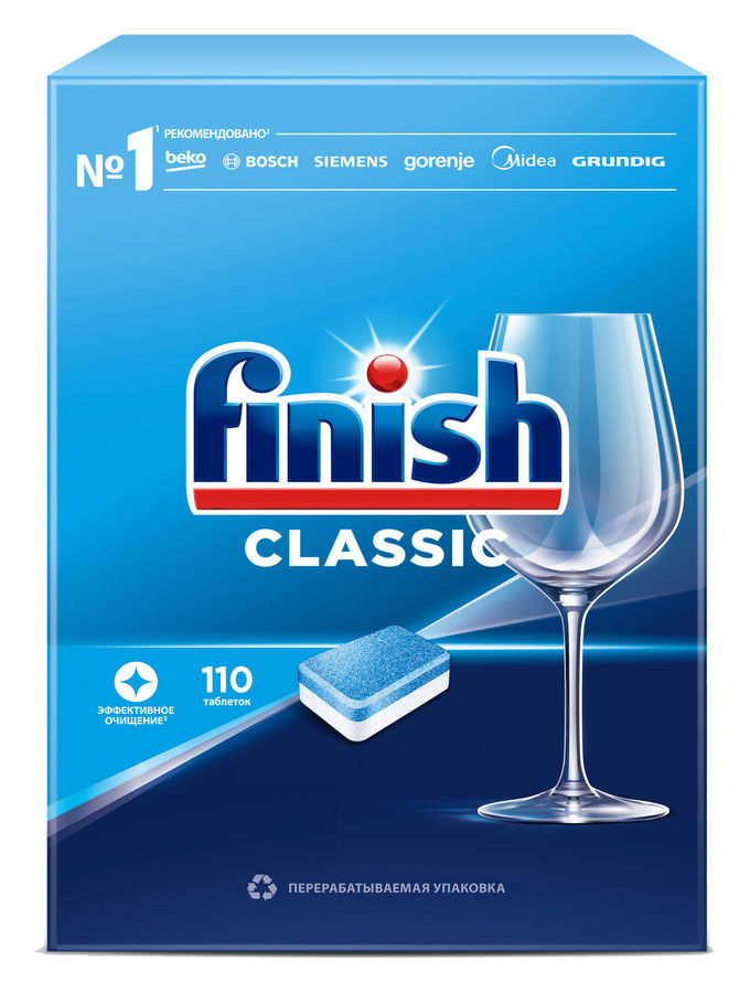 

Таблетки для посудомоечной машины Finish Classic, 110 шт. (3215984)