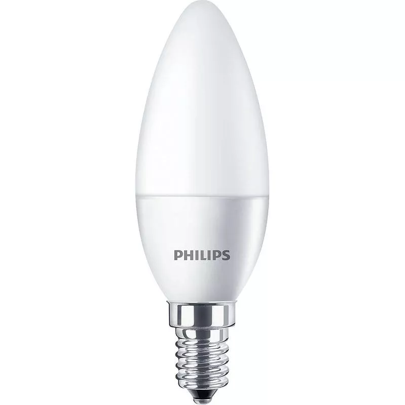 

Лампа светодиодная E14 свеча/B35, 5Вт, 2700K-2700K / тёпло-белый, 500лм, Philips (929002968437), 0