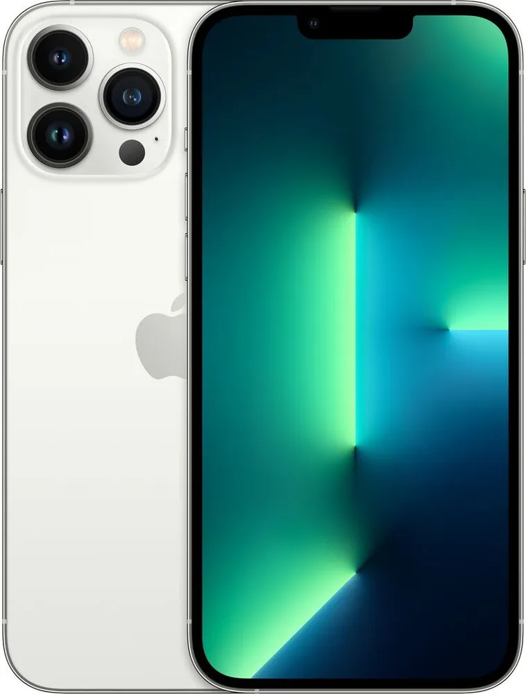 

Смартфон Apple iPhone 13 Pro Max A2641, 6.7" 1284x2778 OLED, Apple A15 Bionic, 6Gb RAM, 256Gb, 3G/4G/5G, NFC, Wi-Fi, BT, 3xCam, 2-Sim (nano SIM+eSIM), 4352mAh, Lightning, iOS 15, серебристый (MLJ93AH/A), iPhone 13 Pro Max A2641