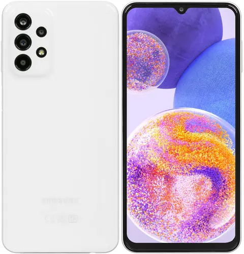 

Смартфон Samsung Galaxy A23, 6.6" 2408x1080 PLS, Qualcomm Snapdragon 680, 4Gb RAM, 128Gb, 3G/4G, NFC, Wi-Fi, BT, 4xCam, 2-Sim, 5000mAh, USB Type-C, Android 12, белый (SM-A235FZWVMEB), Galaxy A23
