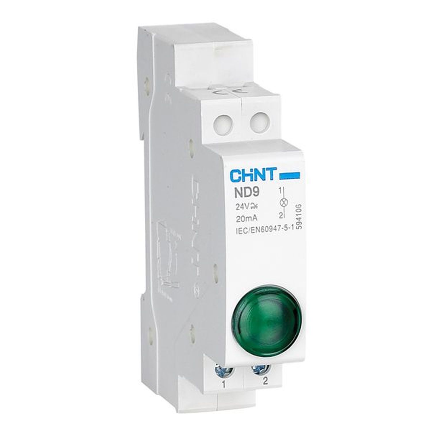 Лампа индикаторная LED зеленый 230 В AC/DC, CHINT ND9 ND9-1/g (594108)