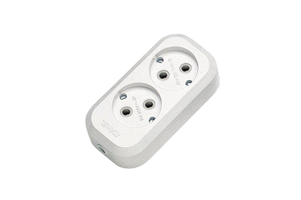 

Колодка удлинителя Makel 2-розетки, 10A, б/з, белый (МGP101)