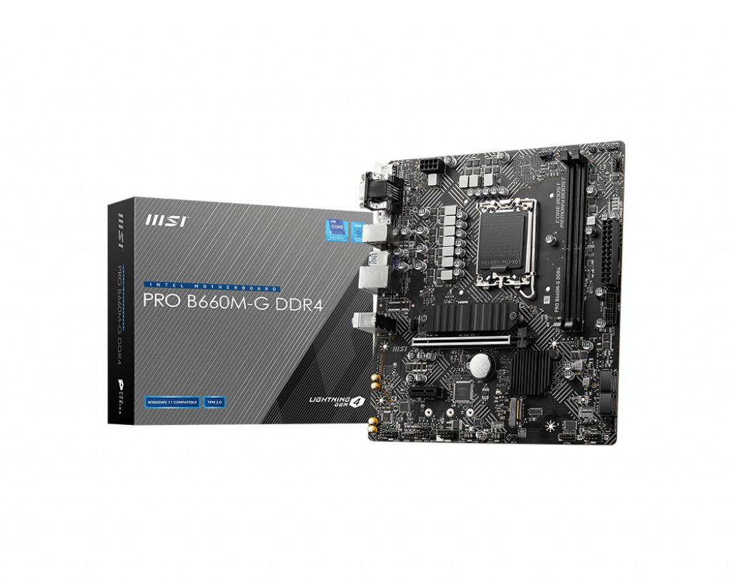 Материнская плата MSI PRO B660M-G DDR4, Socket1700, Intel B660, mATX