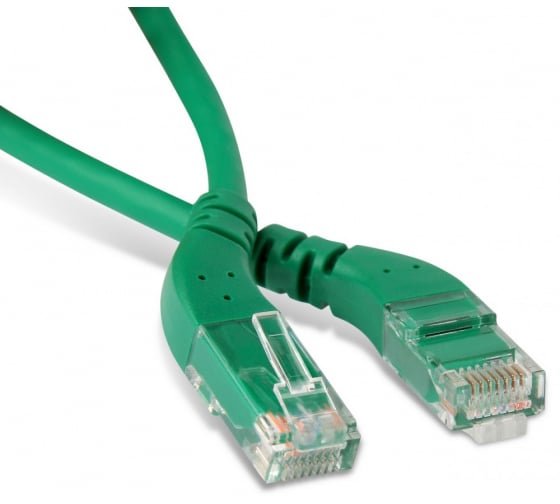 Патч-корд UTP кат.6, 1м, RJ45-RJ45, зеленый, LSZH, Hyperline (PC-APM-UTP-RJ45/L45-RJ45/L45-C6-1M-LSZH-GN)