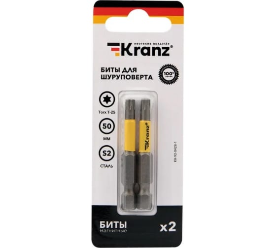 Бита KRANZ T25, 5 см, 1/4 (тип Е)