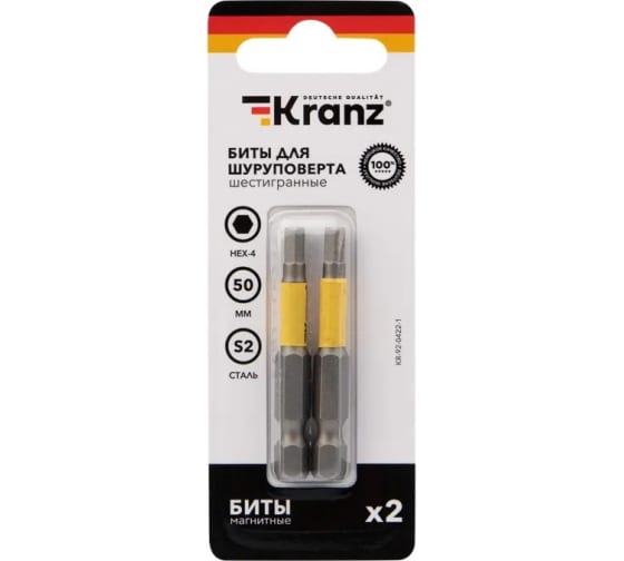 Бита KRANZ HEX4, 5 см, 1/4 (тип Е)