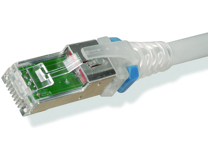 Патч-корд SSTP кат.6a, 1м, RJ45-RJ45, белый, LSZH, экранированный, Siemon (ZM6A-S01M-02B)