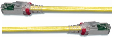 Патч-корд SSTP кат.6a, 1м, RJ45-RJ45, желтый, LSZH, экранированный, Siemon (ZM6A-S01M-05B-SALE)