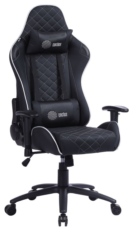 Кресло игровое Cactus CS-CHR-030BLS, черный/серебряный (CS-CHR-030BLS)