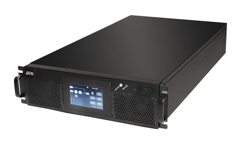 ИБП Powercom VGD-II-10K33RM, 10000VA, 10000W, клеммная колодка, черный (без аккумуляторов)
