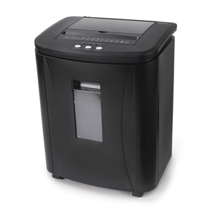 

Шредер HAMA Premium AutoM120, секретность 3/P-4, 220 см/мин., фрагменты - 4мм x 2см, 25л, 10 листов, скрепки, скобы, карты, черный (00050547), AutoM120