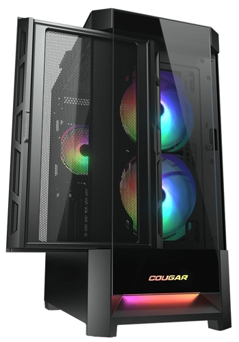 

Корпус COUGAR Duoface, EATX, Midi-Tower, 2xUSB 3.2, RGB подсветка, черный, без БП (CGR-5ZD1B-RGB), Duoface