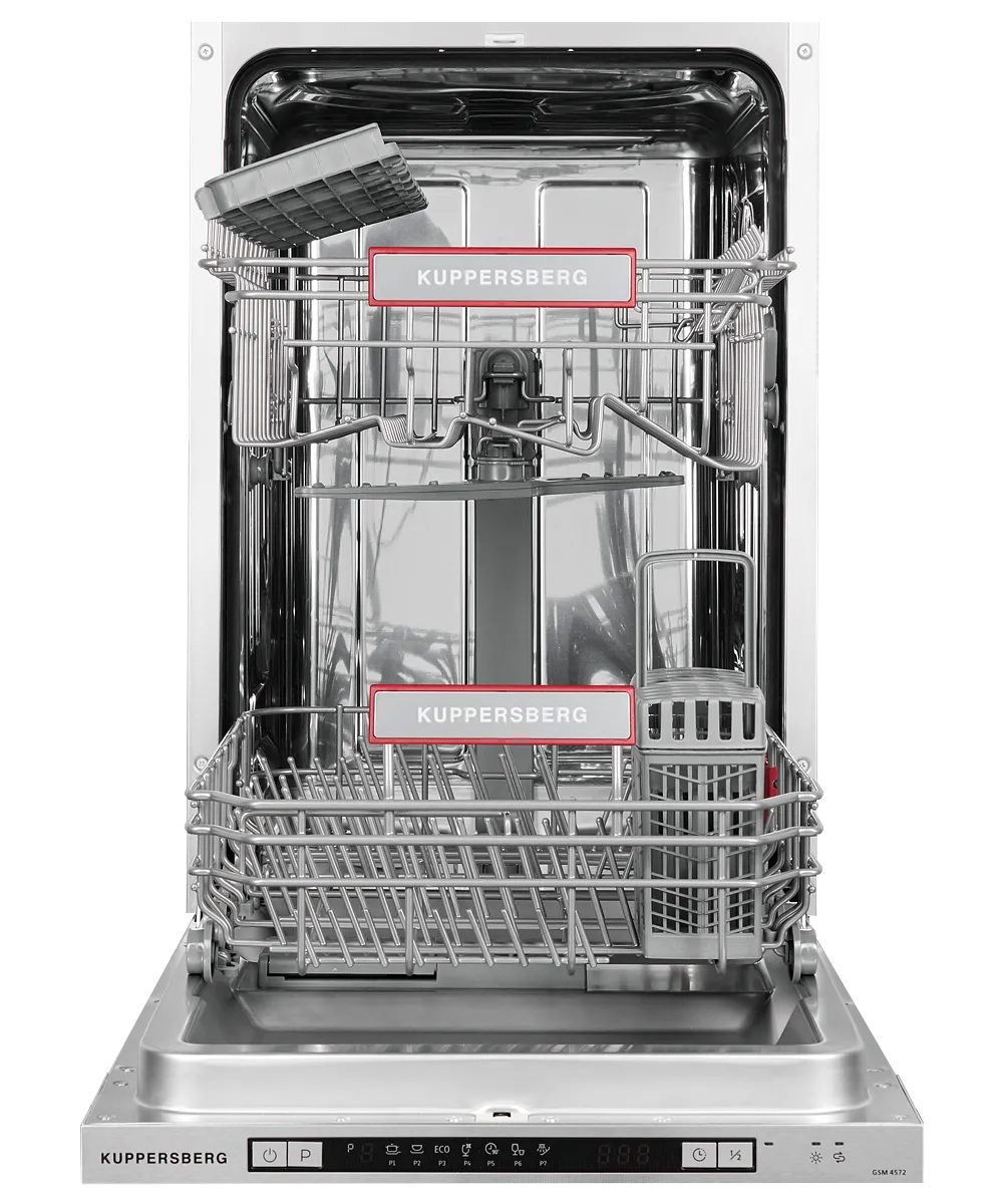 

Посудомоечная машина встраиваемая узкая Kuppersberg GSM 4572, серебристый (GSM 4572), GSM 4572