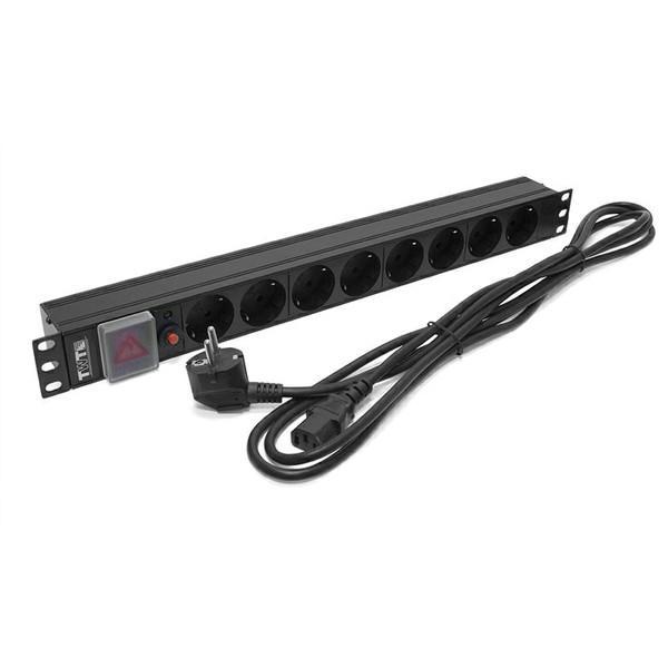 

Блок розеток (PDU) TWT TWT-PDU19-10A8P-1.8, 1U, кол-во розеток:8, 10А, черный, кабель питания 1.8 м, TWT-PDU19-10A8P-1.8