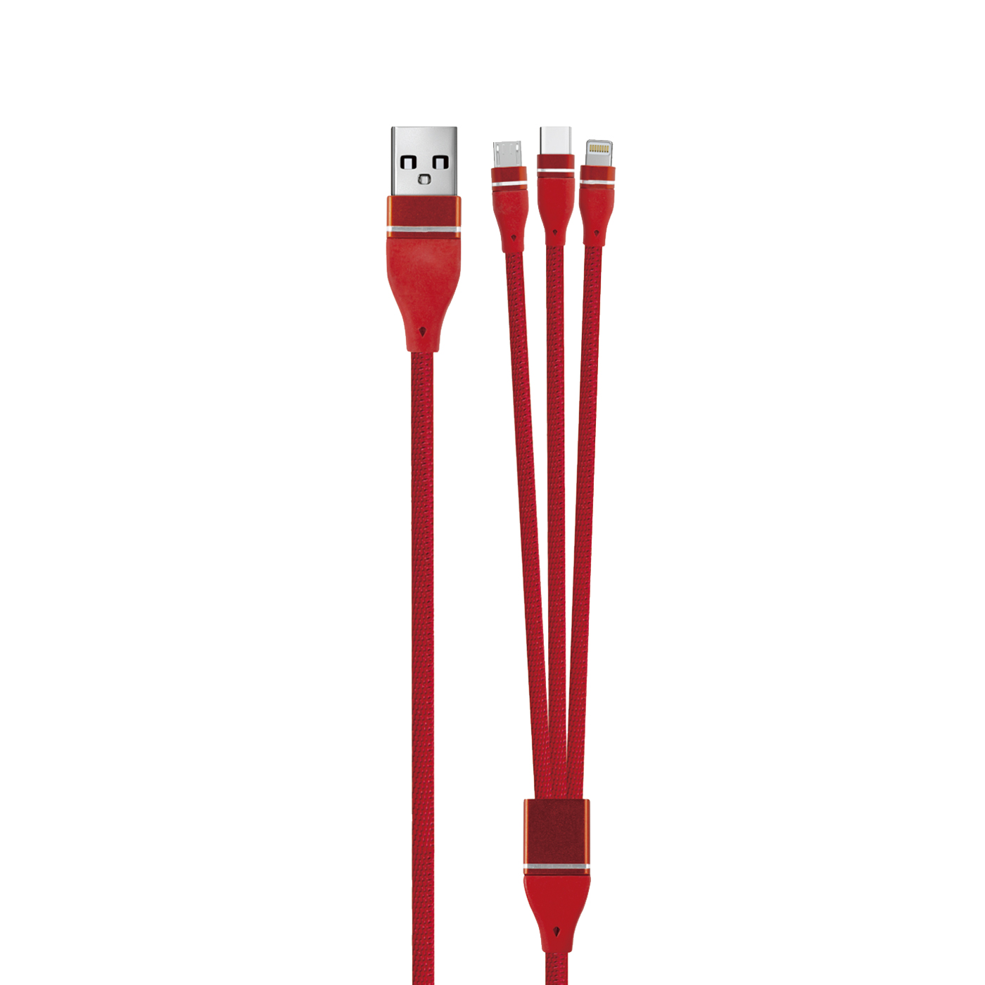 

Кабель USB-Micro USB+Lightning 8-pin+USB Type-C, 2A, 1м, белый Red Line (УТ000020994)
