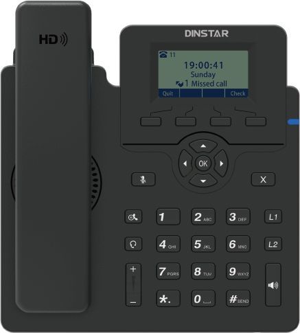

VoIP-телефон DINSTAR C60S, 2 линии, 2 SIP-аккаунта, монохромный дисплей, черный (C60S), C60S