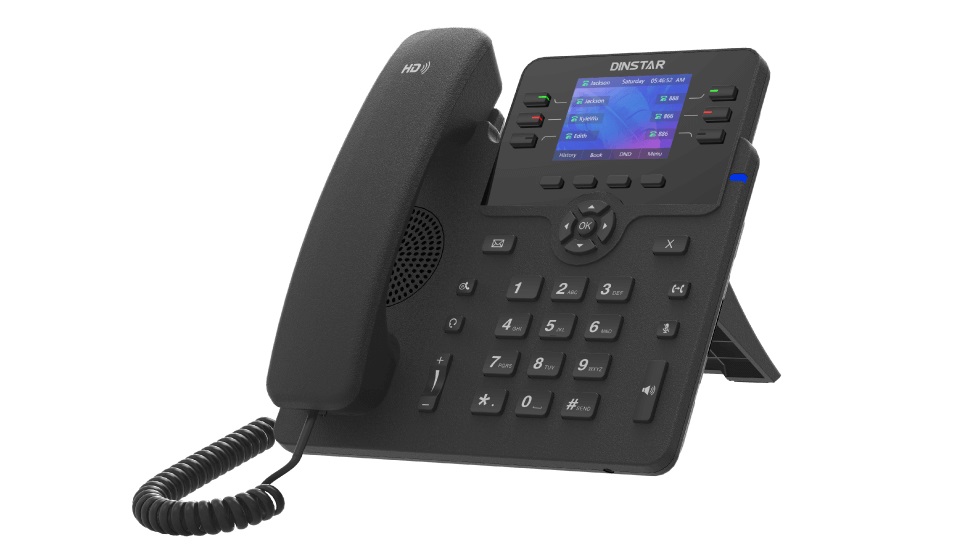 

VoIP-телефон DINSTAR C63G, 3 линии, 3 SIP-аккаунта, цветной дисплей, PoE, черный (C63G), C63G