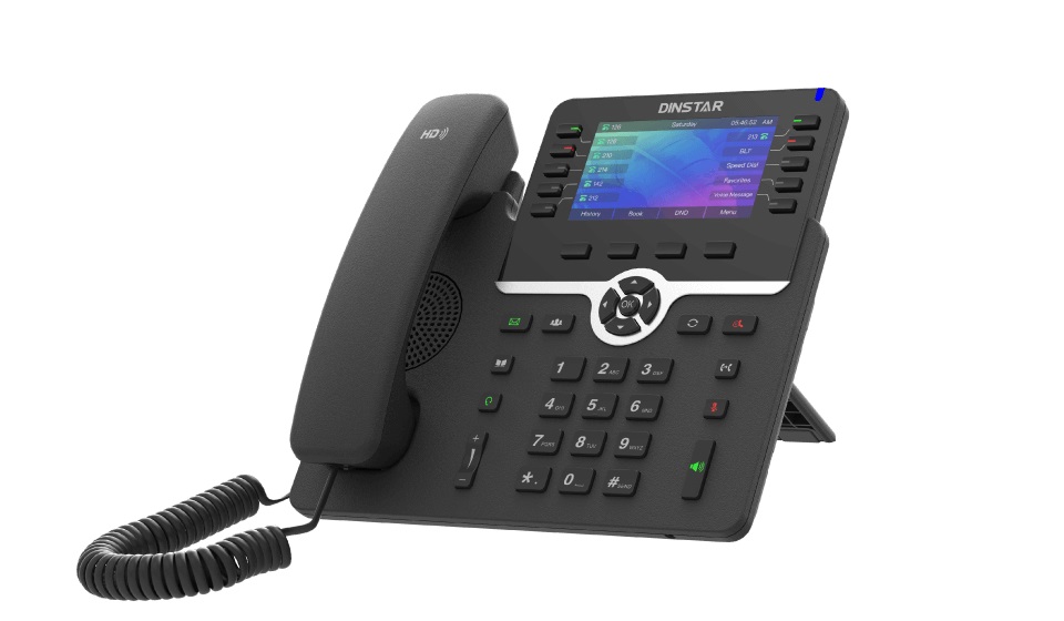 

VoIP-телефон DINSTAR C66GP, 6 линий, 6 SIP-аккаунтов, цветной дисплей, PoE, черный (C66GP), C66GP