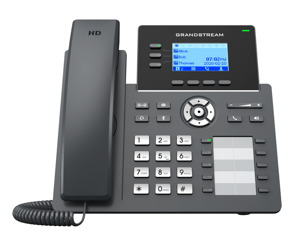 

VoIP-телефон Grandstream GRP2604P, 3 линии, 6 SIP-аккаунтов, монохромный дисплей, PoE, черный, без б/п (GRP2604P), GRP2604P