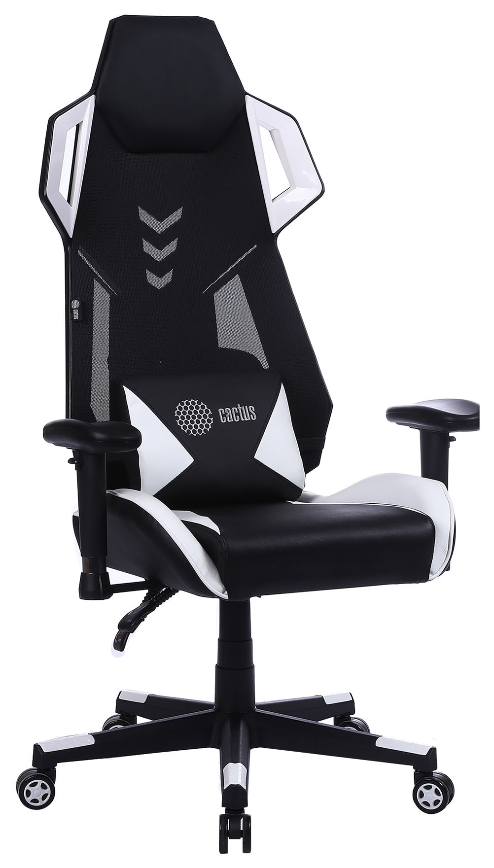 Кресло игровое Cactus CS-CHR-090, черный/белый (CS-CHR-090BLW)
