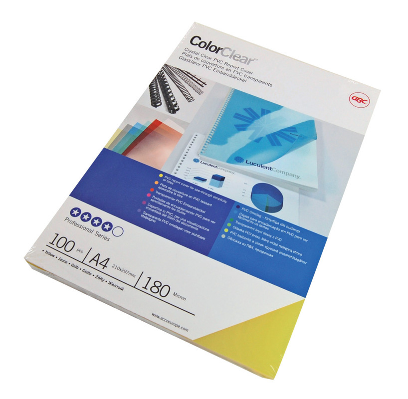 Обложки для переплета ColorClear A4, пвх, 180г/м², 100шт., зеленые, GBC (CE011840E)