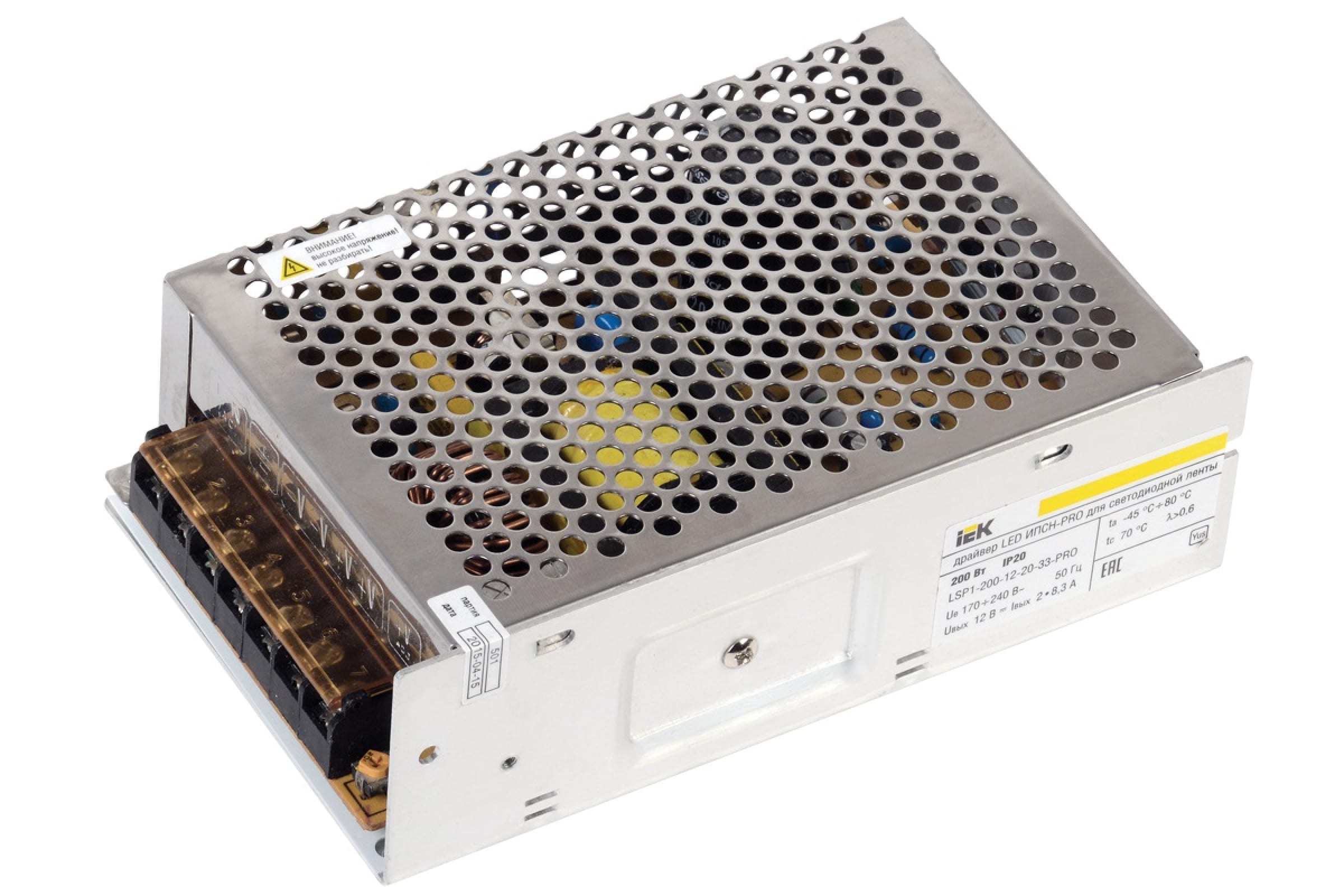 

Драйвер IEK LED ИПСН-PRO 200 Вт для светодиодной ленты, Блок - клеммы IP20 (LSP1-200-12-20-33-PRO)