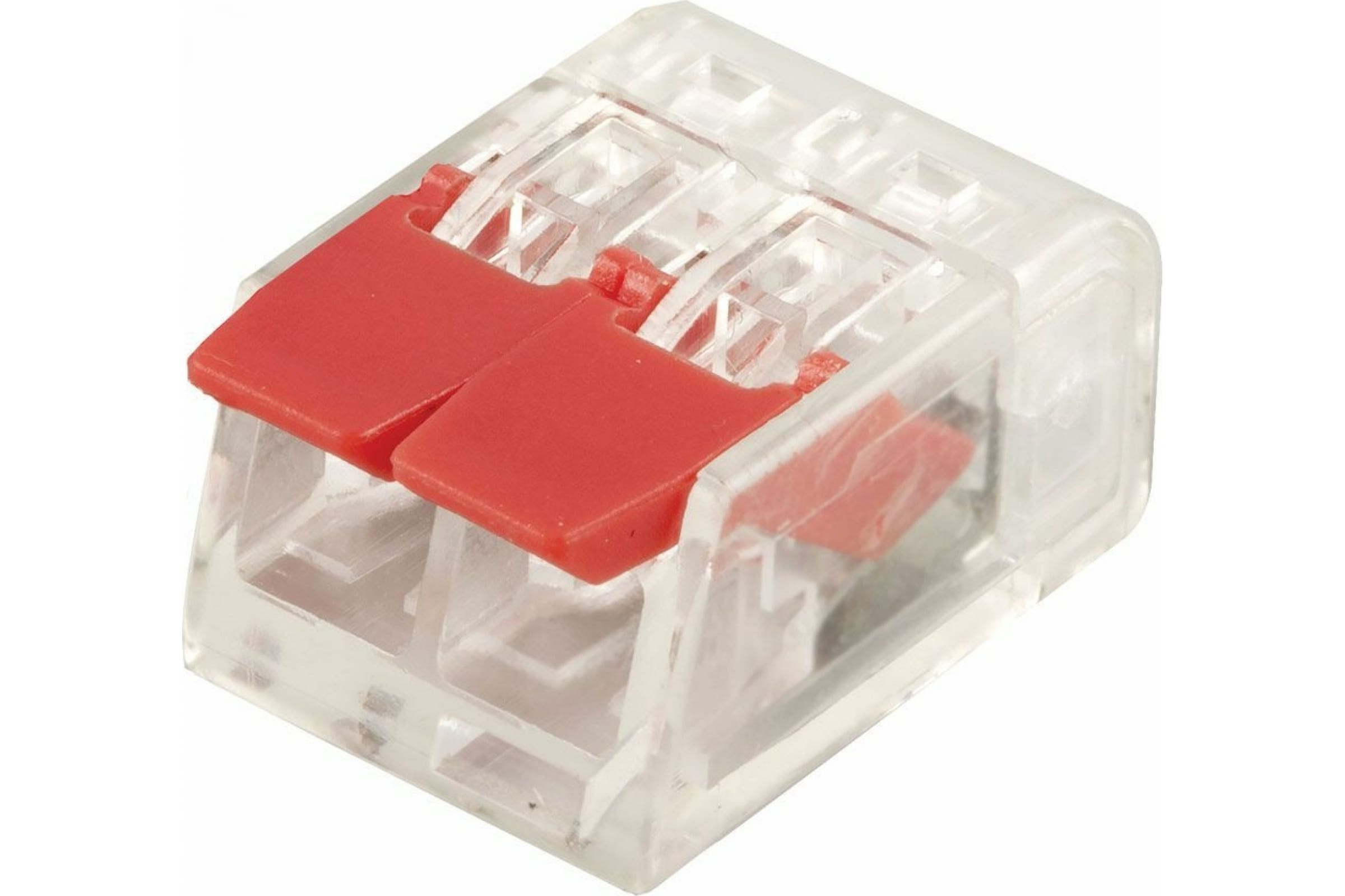 Клемма монтажная STEKKER LD221-412 2x0,5...2,5 мм², красная/прозрачная (32393)