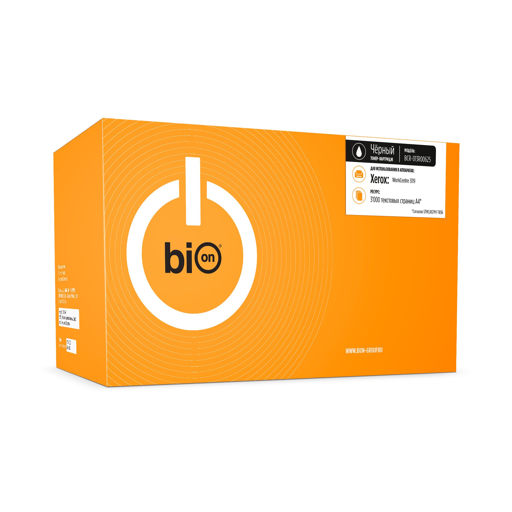 

Картридж лазерный Bion 013R00625 (013R00625), черный, 3000 страниц, совместимый для Xerox WorkCentre 3119