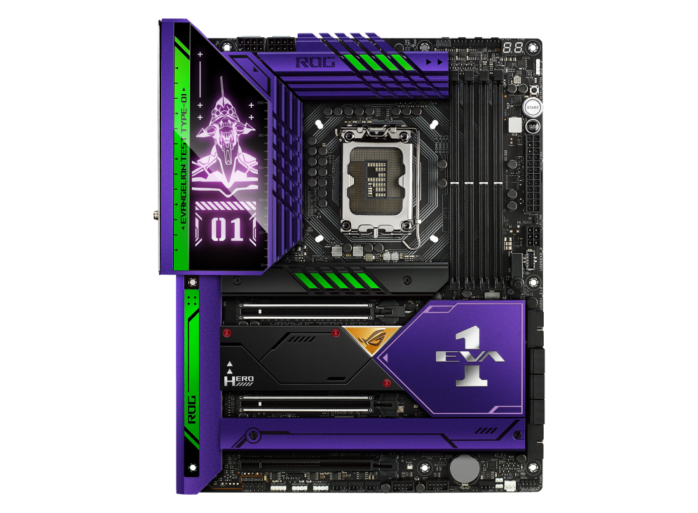 

Материнская плата ASUS ROG MAXIMUS Z690 HERO EVA EDITION, Socket1700, Intel Z690, 4xDDR5 DIMM, 3PCI-Ex16, 6SATA3, 7.1-ch, 2x2.5GLAN, 10 USB 3.2, 2 USB Type-C, HDMI, ATX, Retail, ROG MAXIMUS Z690 HERO EVA EDITION