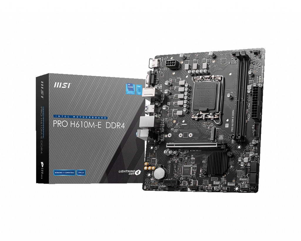 Материнская плата MSI PRO H610M-E DDR4, Socket1700, Intel H610, mATX
