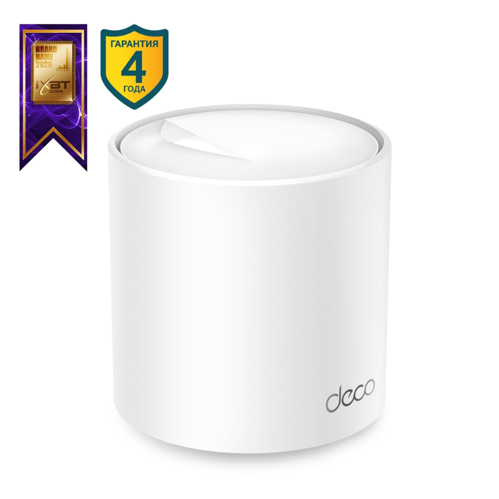 Mesh система TP-LINK DECO X50, 802.11a/b/g/n/ac/ax, 2.4/5ГГц, до 2402 Мбит/с, LAN 2x1Гбит/с, WAN 1x1 Гбит/с, внутренних антенн: 2 (DECO X50(1-PACK)) DECO X50(1-PACK) - фото 1