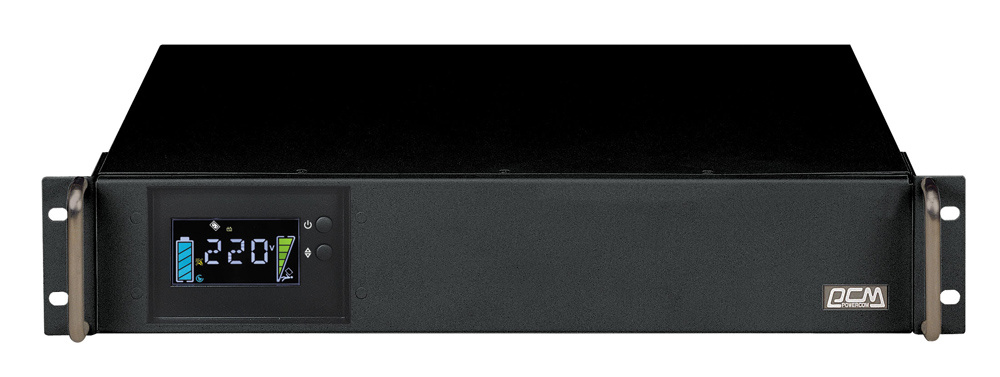 ИБП Powercom KIN-600AP RM, 600 VA, 480 Вт, EURO+IEC, USB, черный (KIN-600AP RM)
